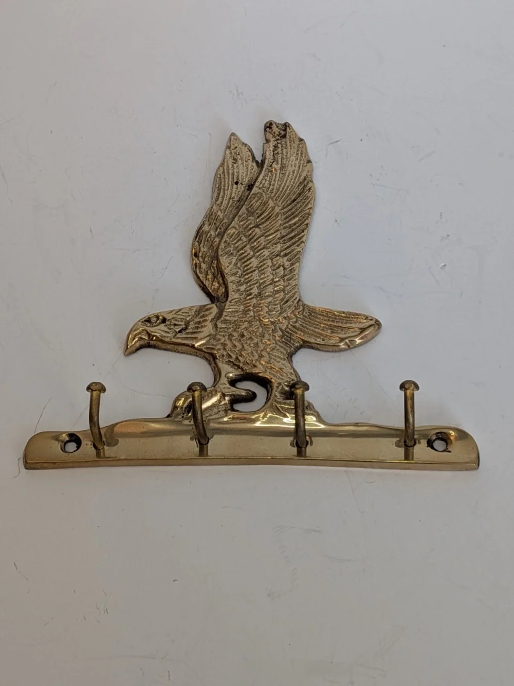 Vintage brass Eagle key hanger / hook entryway decor Keychain holder